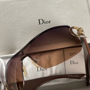 Christian Dior Buckle 1 Shield Sunglasses QBOR1 120 Made in Italy Full Set Y2K